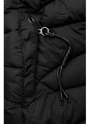 Černá zimní bunda s prošíváním