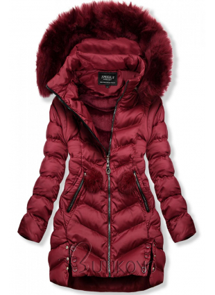 Tmavě červená zimní bunda/vesta