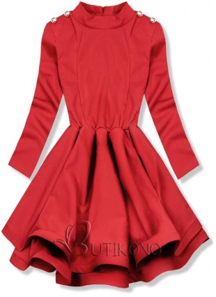 Červené elegantní šaty s kruhovou sukní