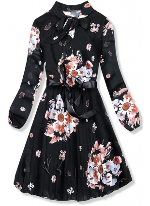 Lehké černé květinové šaty Ivy