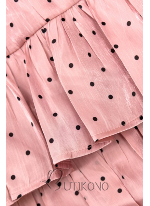 Růžová tečkovaná sukně