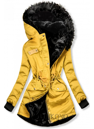 Žlutá oboustranná zimní bunda