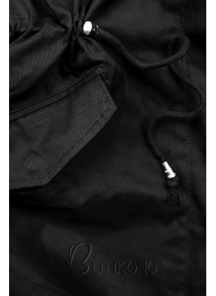 Černá bunda s hnědou odnímatelnou podšívkou