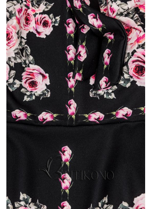 Černé šaty s motivem růží