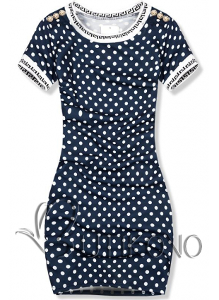 Modro-bílé puntíkované šaty