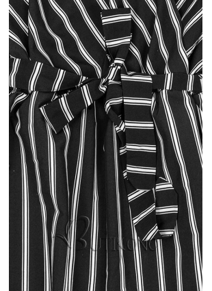 Černo-bílé pruhované maxi šaty II.