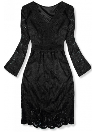 Černé elegantní krajkové šaty