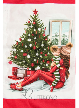 Červené šaty s vánočním motivem
