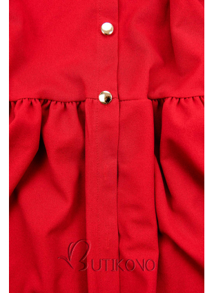 Červené šaty se zavazováním v pase