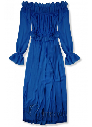 Kobaltově modré letní dlouhé šaty