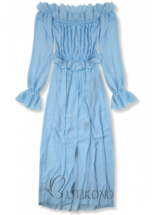 Baby blue letní dlouhé šaty