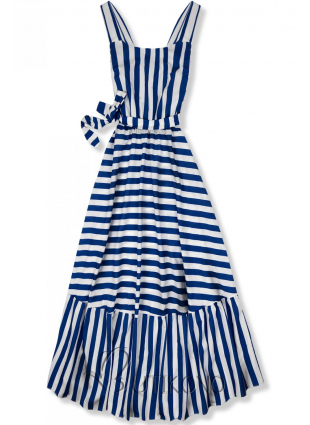 Modro-bílé maxi šaty v námořnickém stylu