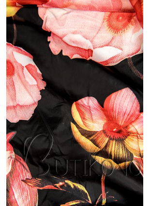 Černá bunda s květinovou podšívkou od LHD