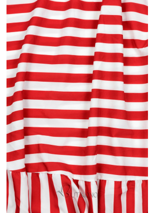Červeno-bílé maxi šaty v námořnickém stylu