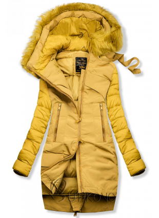 Zimní prošívaná bunda žlutá