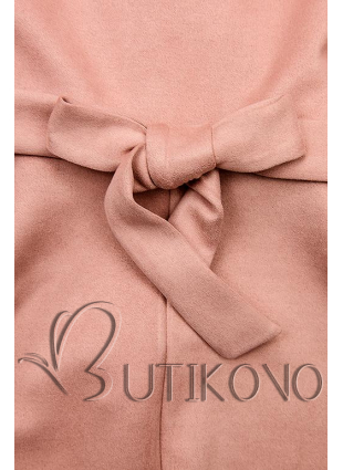 Růžové šaty s nabíranými rukávy