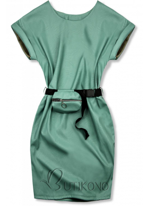 Zelené koženkové šaty
