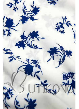 Bílo-modrá košile s květinovým vzorem