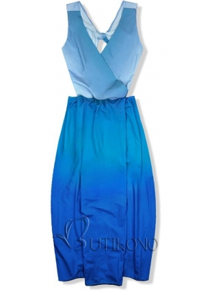 Modré ombré maxi šaty