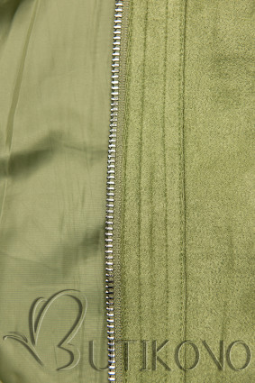 Pistáciově zelená semišová bunda