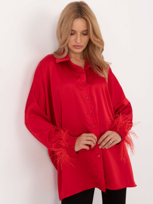 Elegantní červená blůza s dlouhým rukávem