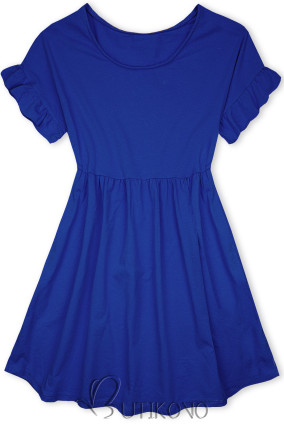 Modré bavlněné šaty v A-střihu