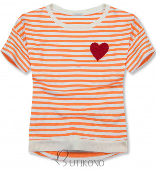 Pruhované tričko oranžová/bílá