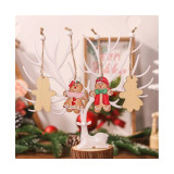 Sada 12 dřevěných ozdob na stromeček, vánoční perníčky