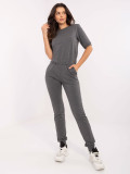 Tmavě šedý melírovaný dámský overal