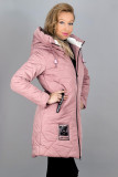 Růžová dlouhá zimní bunda