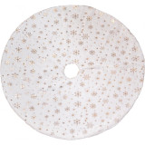 Koberec pod vánoční stromeček bílá/zlaté hvězdy