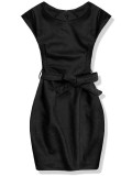 Černé semišové šaty se zavazováním