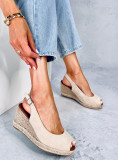 Espadrilky na platformě Open-Toe béžové