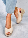 Espadrilky na platformě Open-Toe béžové