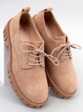 Šněrovací mokasíny na platformě béžové