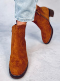 Camel hnědé semišové kotníkové kozačky