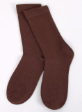 Hladké vysoké dámské ponožky čokoládově hnědé