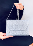 Dámská lesklá kabelka stříbrná