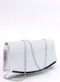 Elegantní kabelka zdobená zirkony stříbrná