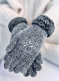 Tmavě šedé dámské rukavice SNOWFLAKE