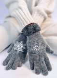 Tmavě šedé dámské rukavice SNOWFLAKE