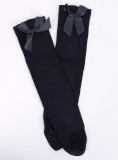 Černé dámské podkolenky s mašlemi