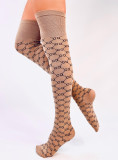 Dámské nadkolenky s potiskem béžová