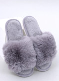 Šedé kožešinové pantofle