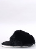 Papuče s umělou kožešinou černé
