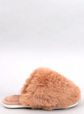 Papuče s umělou kožešinou camel