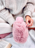 Papuče s umělou kožešinou růžové