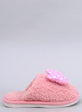 Růžové dětské pantofle s mašlí