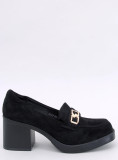 Mokasíny na podpatku černé