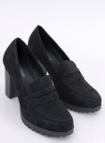 Černé dámské mokasíny na podpatku